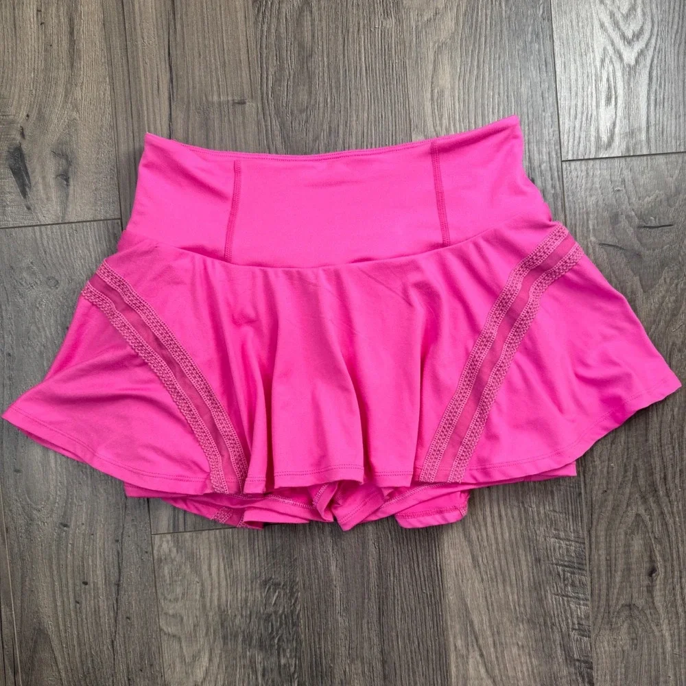 Free People Movement Hot Shot Skort Pink‎ Tennis Golf Workout Athletic Size M